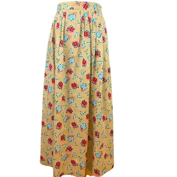 Vintage cottagecore pleated wildflower midi skirt - Picture 1 of 7